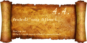 Andrássy Albert névjegykártya