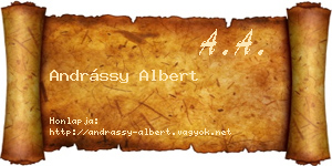 Andrássy Albert névjegykártya