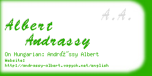 albert andrassy business card